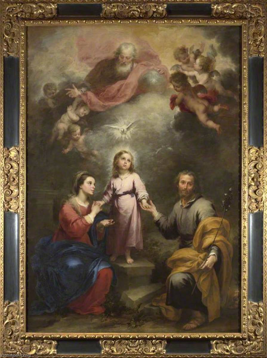 Wikioo.org - The Encyclopedia of Fine Arts - Painting, Artwork by Bartolome Esteban Murillo - The Heavenly and Earthly Trinities (The Pedroso Murillo)