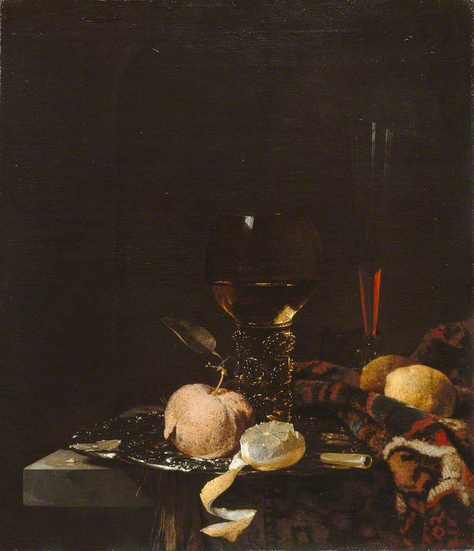 Wikioo.org - The Encyclopedia of Fine Arts - Painting, Artwork by Willem Kalf - Still Life Fruit, Goblet and Salver