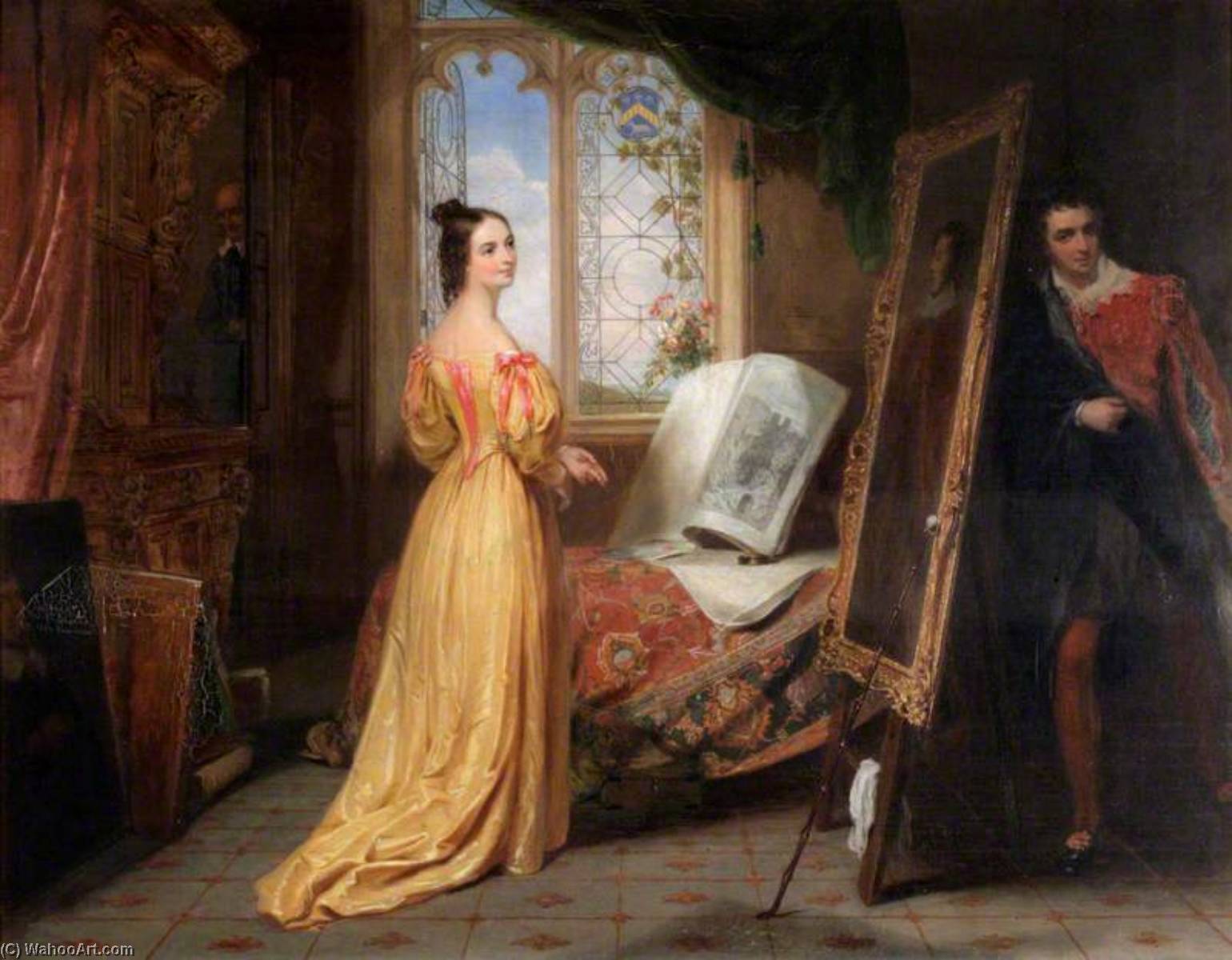 Wikioo.org - The Encyclopedia of Fine Arts - Painting, Artwork by George Clint - Scene from 'The Honeymoon' by John Tobin