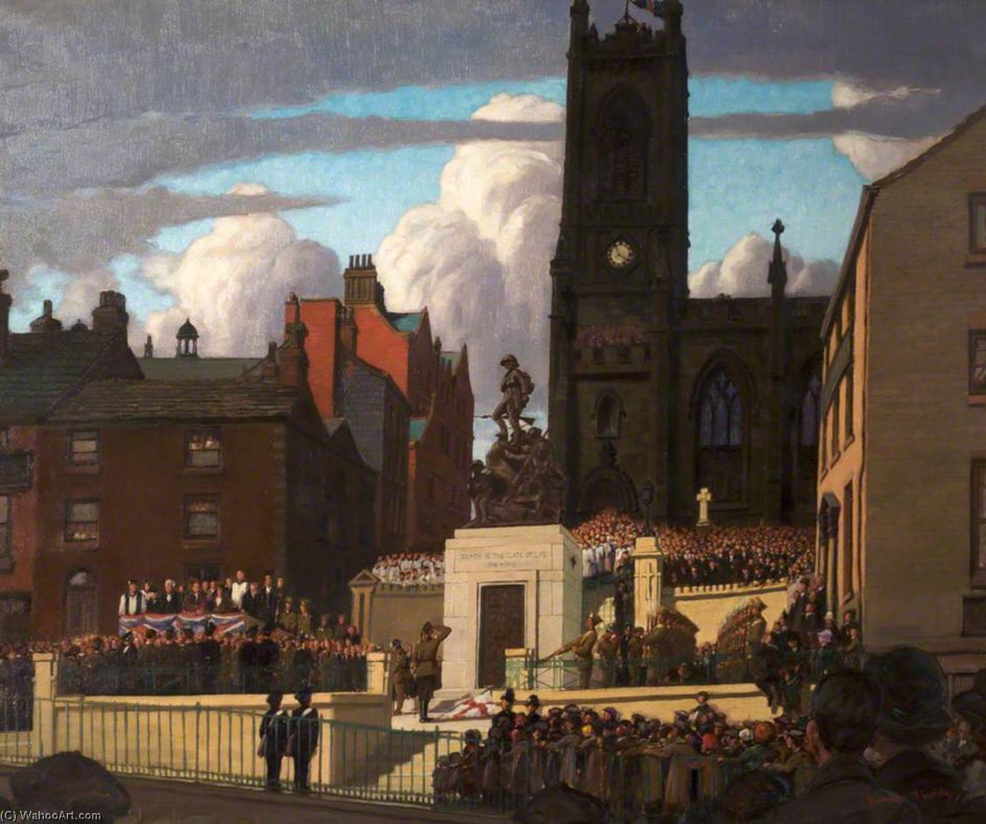 Wikioo.org - The Encyclopedia of Fine Arts - Painting, Artwork by James Purdy - Unveiling of the War Memorial, Oldham, Lancashire, 28 April 1923