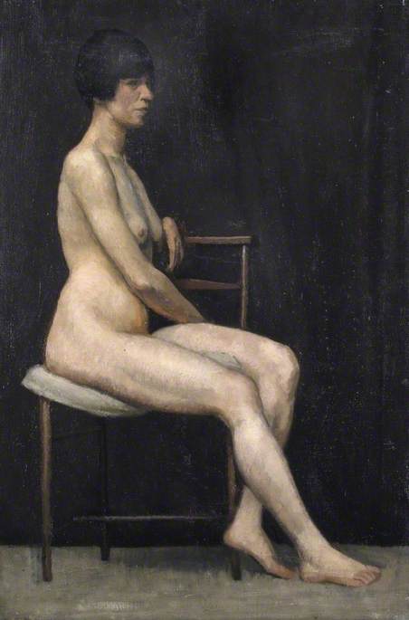 Wikioo.org - The Encyclopedia of Fine Arts - Painting, Artwork by Ralph Nicholas Chubb - Portrait of a Seated Female Nude (verso)