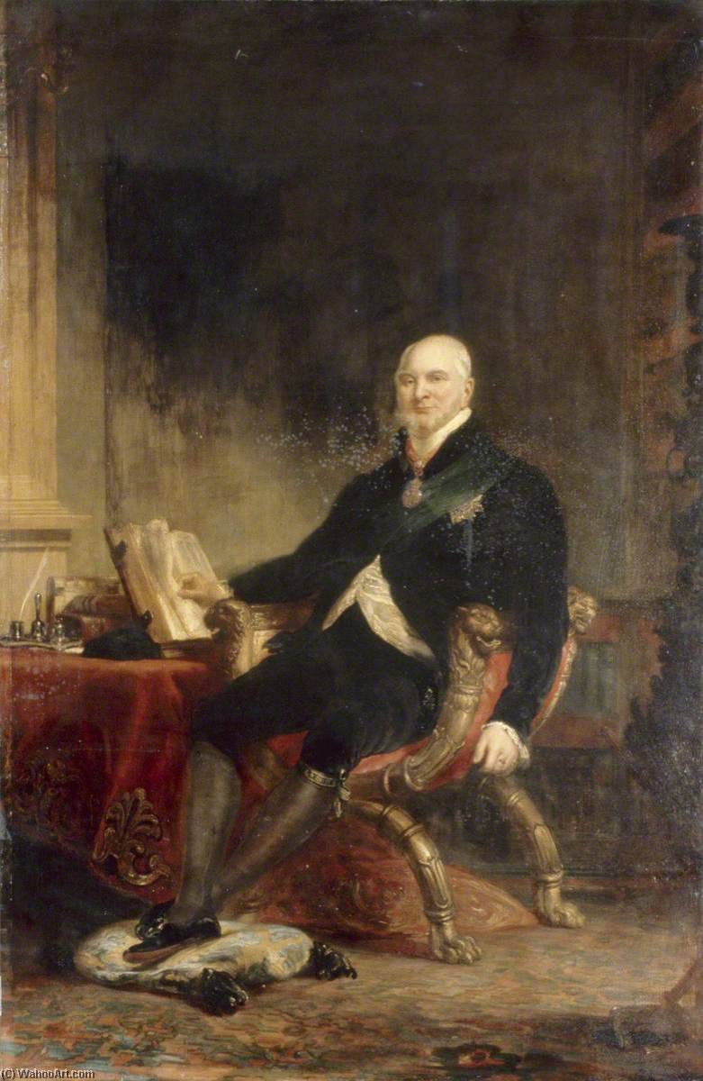 Wikioo.org - The Encyclopedia of Fine Arts - Painting, Artwork by Solomon Alexander Hart - Portrait of a Man Wearing a Garter Star (possibly Augustus Frederick, 1773–1843, Duke of Sussex)