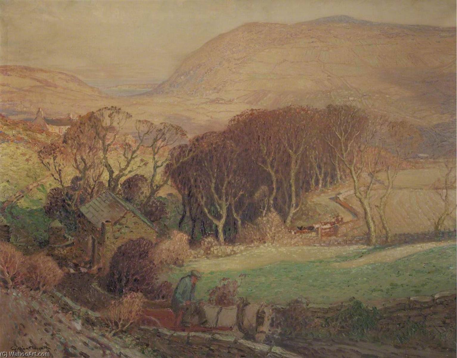 Wikioo.org - The Encyclopedia of Fine Arts - Painting, Artwork by William Hoggatt - Frosty Morning in a Manx Glen