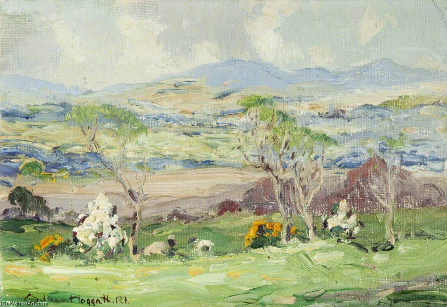 Wikioo.org - The Encyclopedia of Fine Arts - Painting, Artwork by William Hoggatt - Spring Landscape, Isle of Man