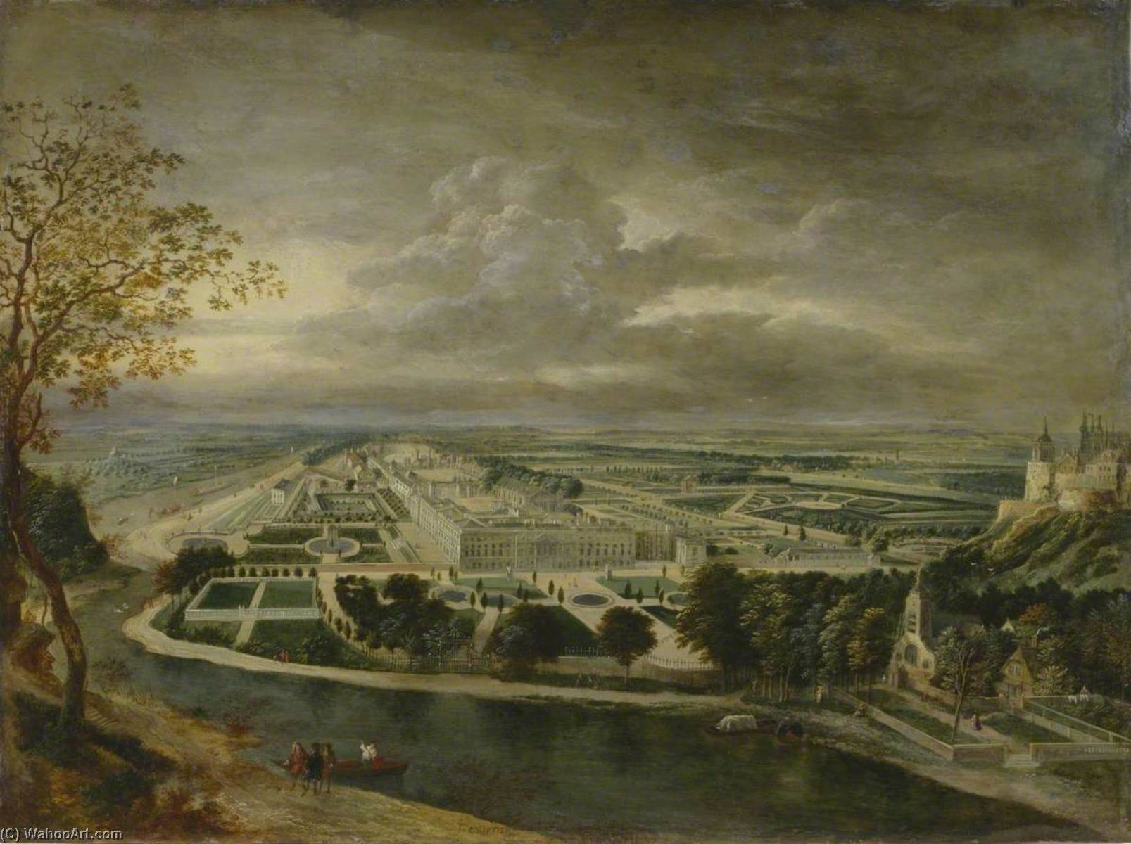 Wikioo.org - The Encyclopedia of Fine Arts - Painting, Artwork by Jan Griffier - View of Hampton Court Palace