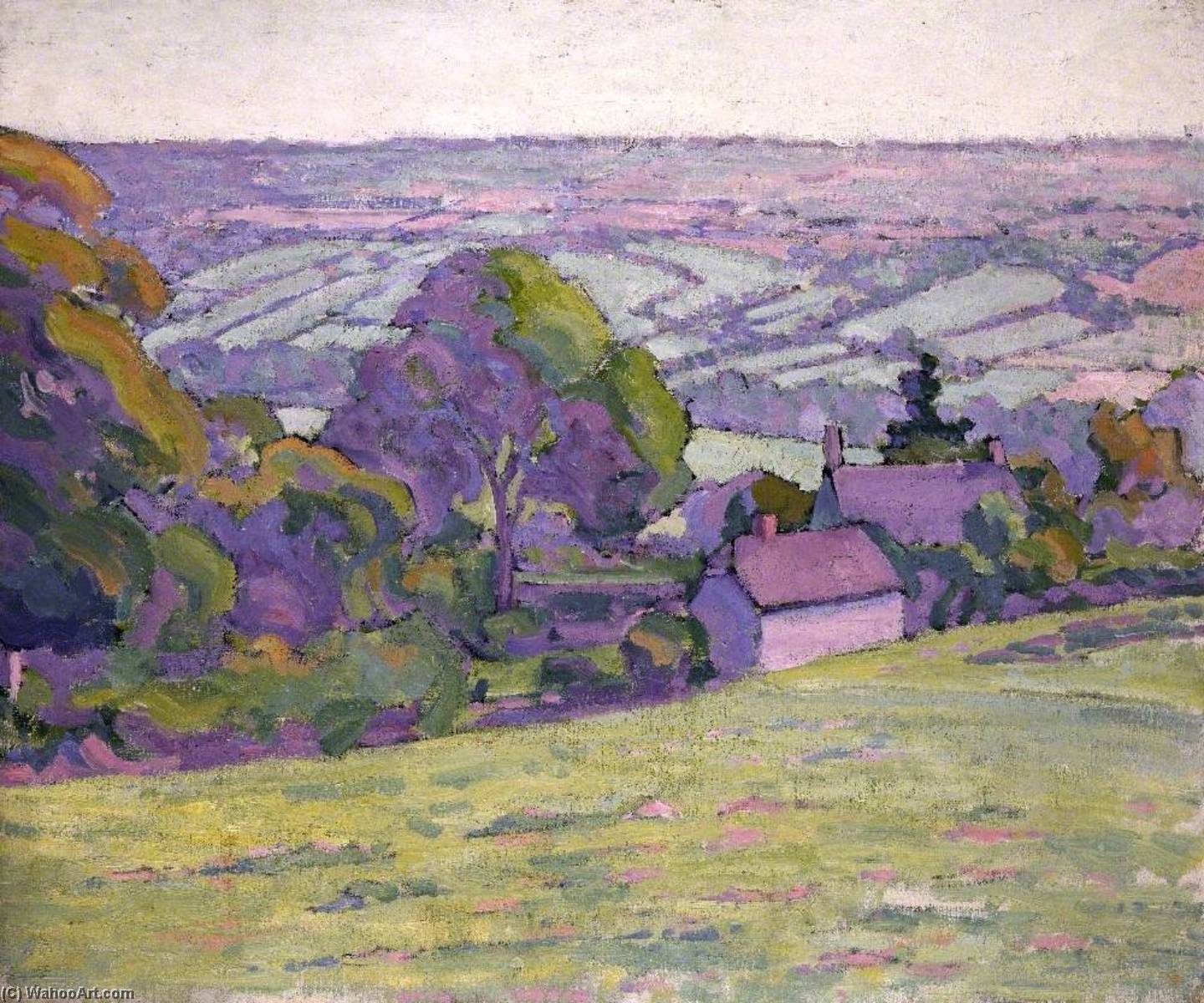 Wikioo.org - The Encyclopedia of Fine Arts - Painting, Artwork by Robert Polhill Bevan - A Devonshire Valley, Number 1