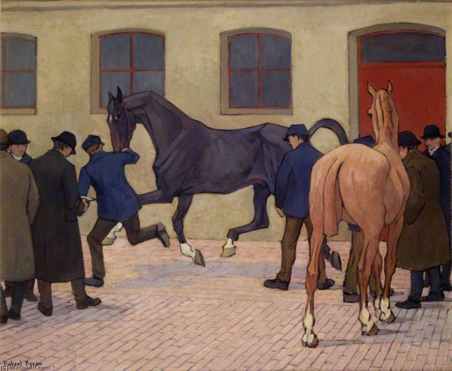 Wikioo.org - The Encyclopedia of Fine Arts - Painting, Artwork by Robert Polhill Bevan - Showing at Tattersalls
