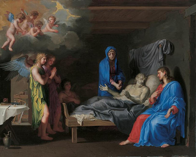 Wikioo.org - The Encyclopedia of Fine Arts - Painting, Artwork by Jacques De Stella - La mort de Saint Joseph