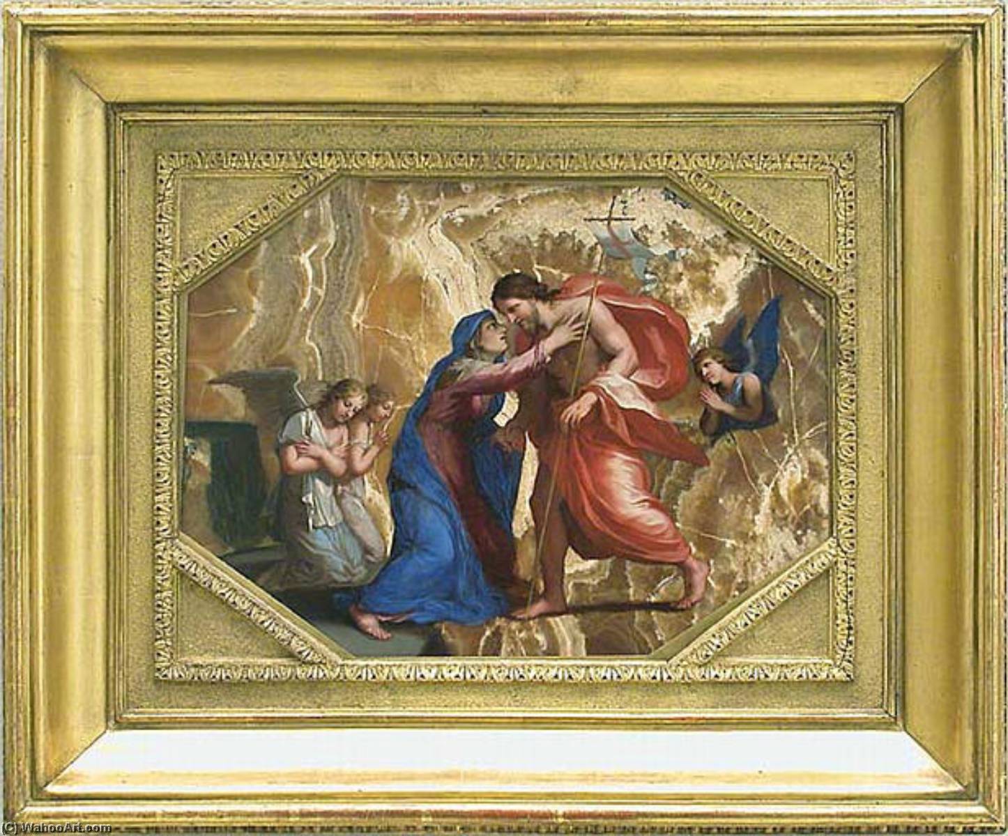 Wikioo.org – L'Encyclopédie des Beaux Arts - Peinture, Oeuvre de Jacques De Stella - jésus le christ recuperer la Vierge dans le ciel