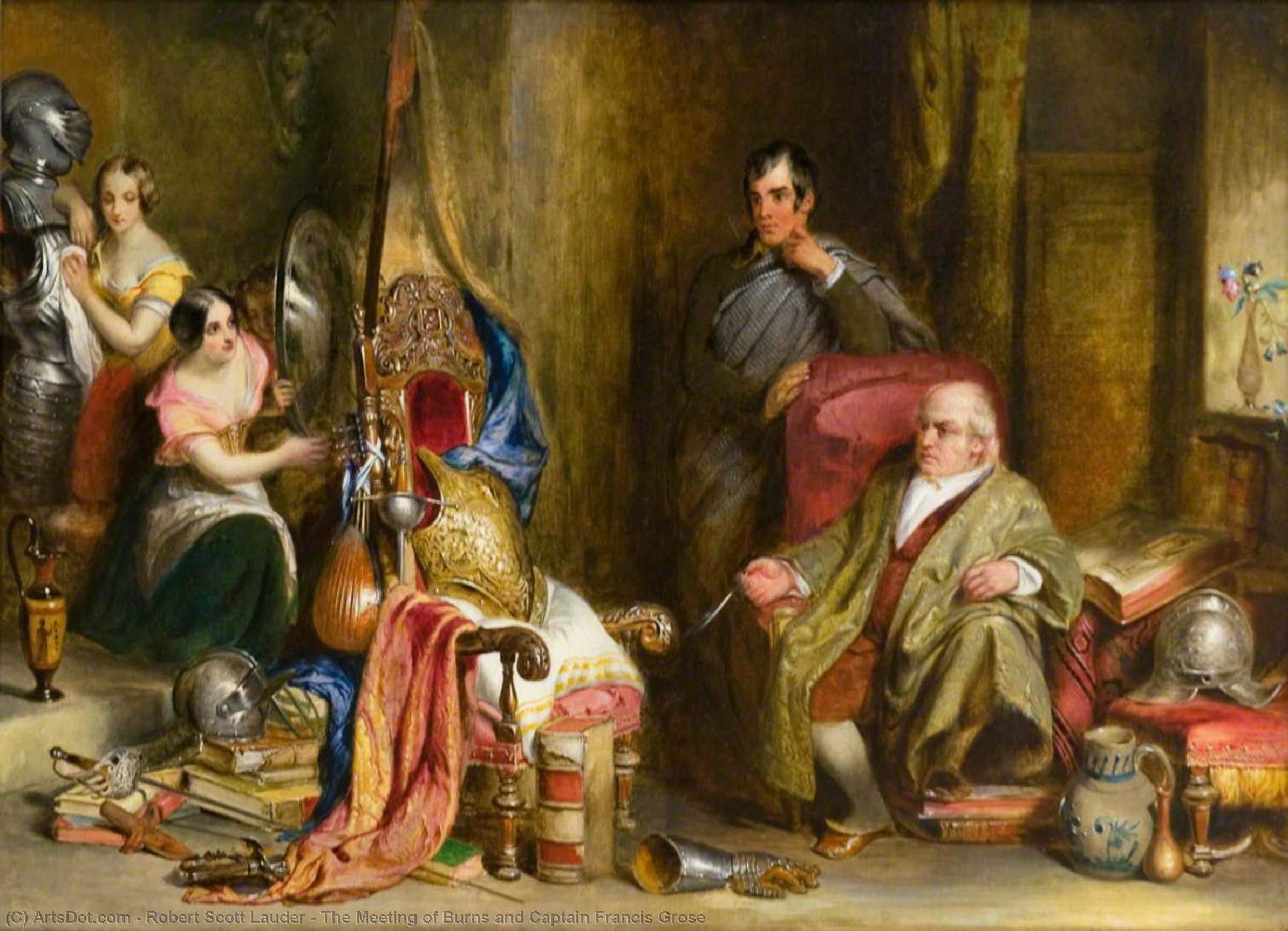 Wikioo.org - The Encyclopedia of Fine Arts - Painting, Artwork by Robert Scott Lauder - The Meeting of Burns and Captain Francis Grose