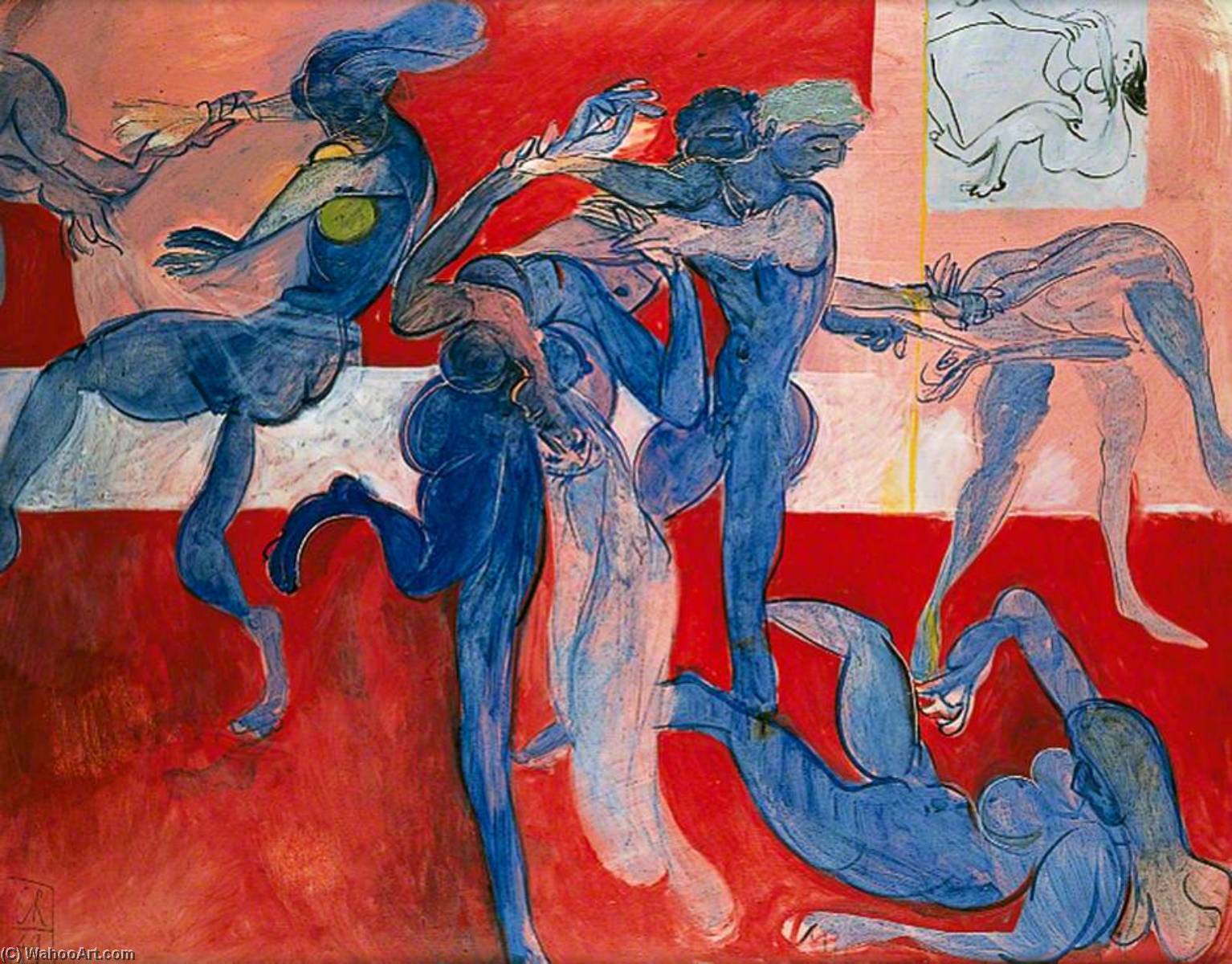 Wikioo.org - The Encyclopedia of Fine Arts - Painting, Artwork by Ceri Giraldus Richards - The Rape of the Sabines (Saudade)