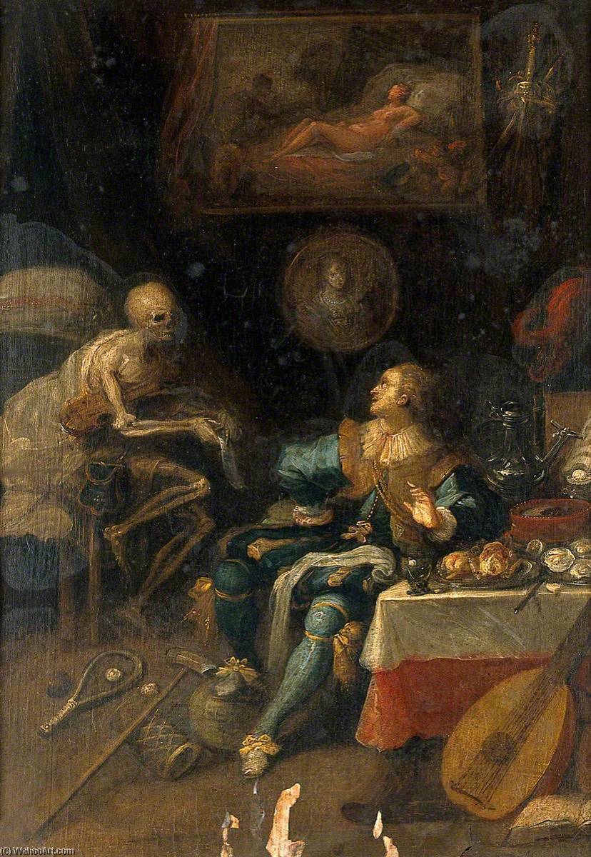WikiOO.org - Encyclopedia of Fine Arts - Lukisan, Artwork Frans Iii Francken - A Voluptuary Surprised by Death