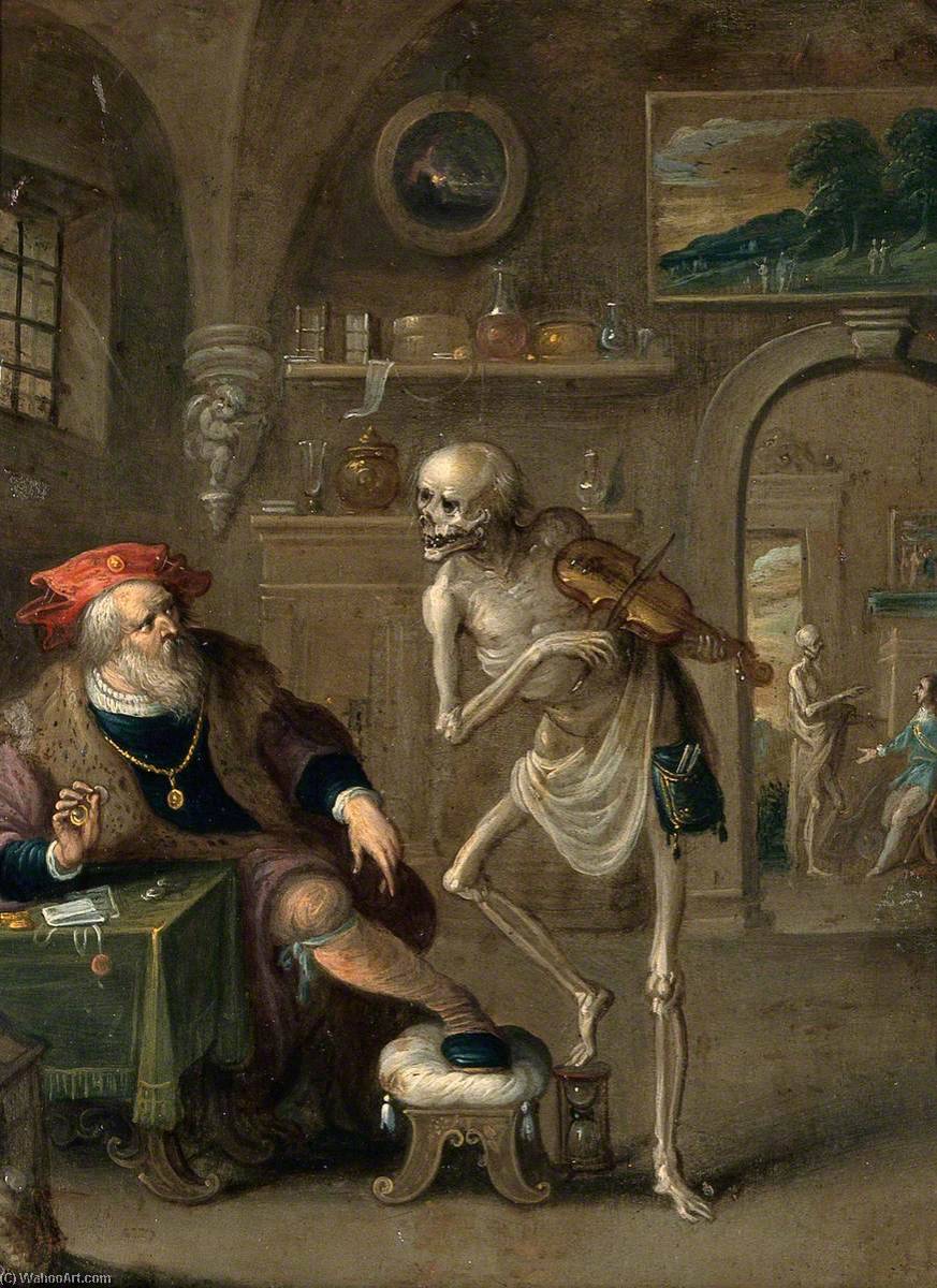 Wikioo.org - The Encyclopedia of Fine Arts - Painting, Artwork by Frans Iii Francken - Death and the Miser