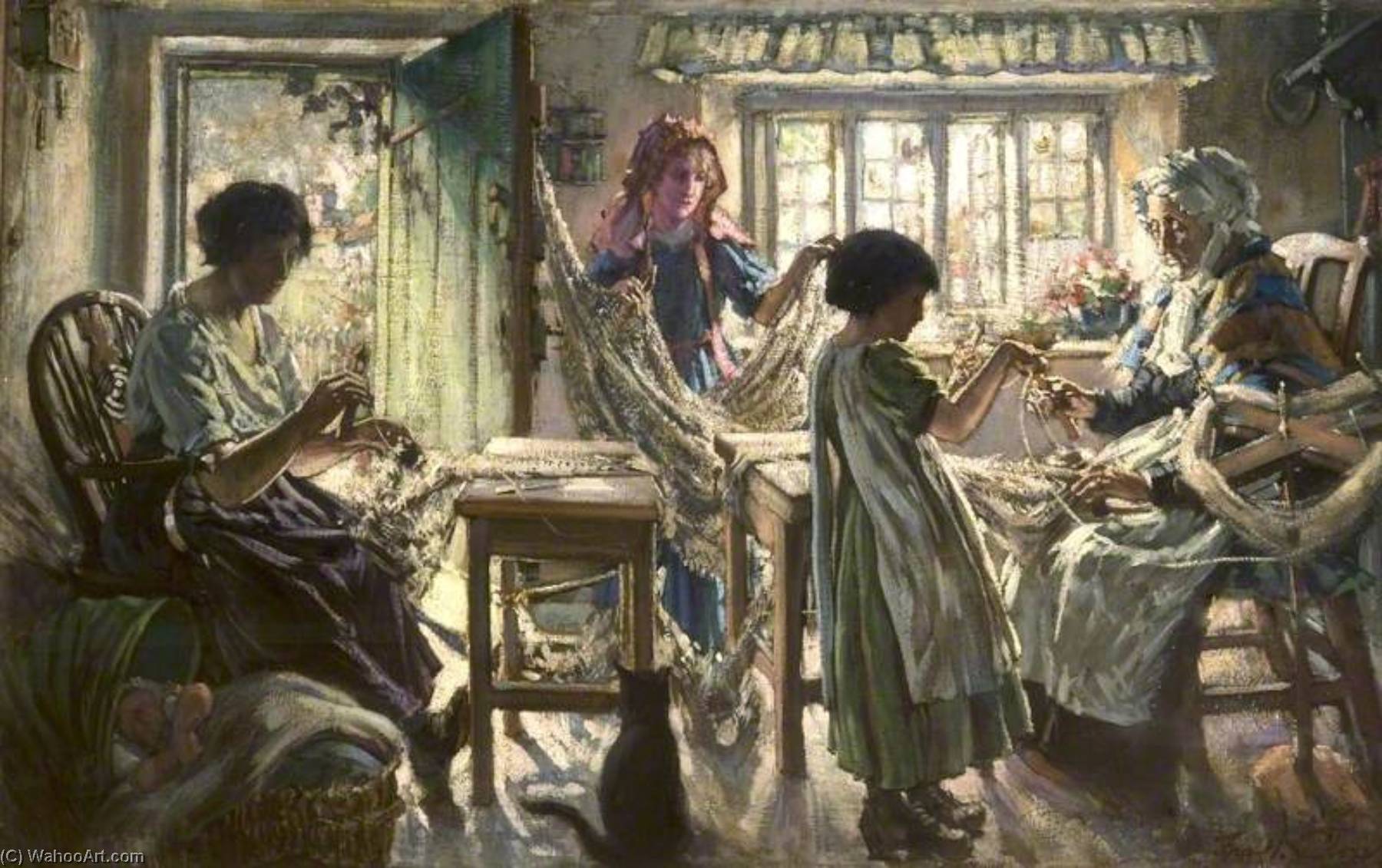 Wikioo.org - The Encyclopedia of Fine Arts - Painting, Artwork by Francis Henry Newbery - Net Braiding