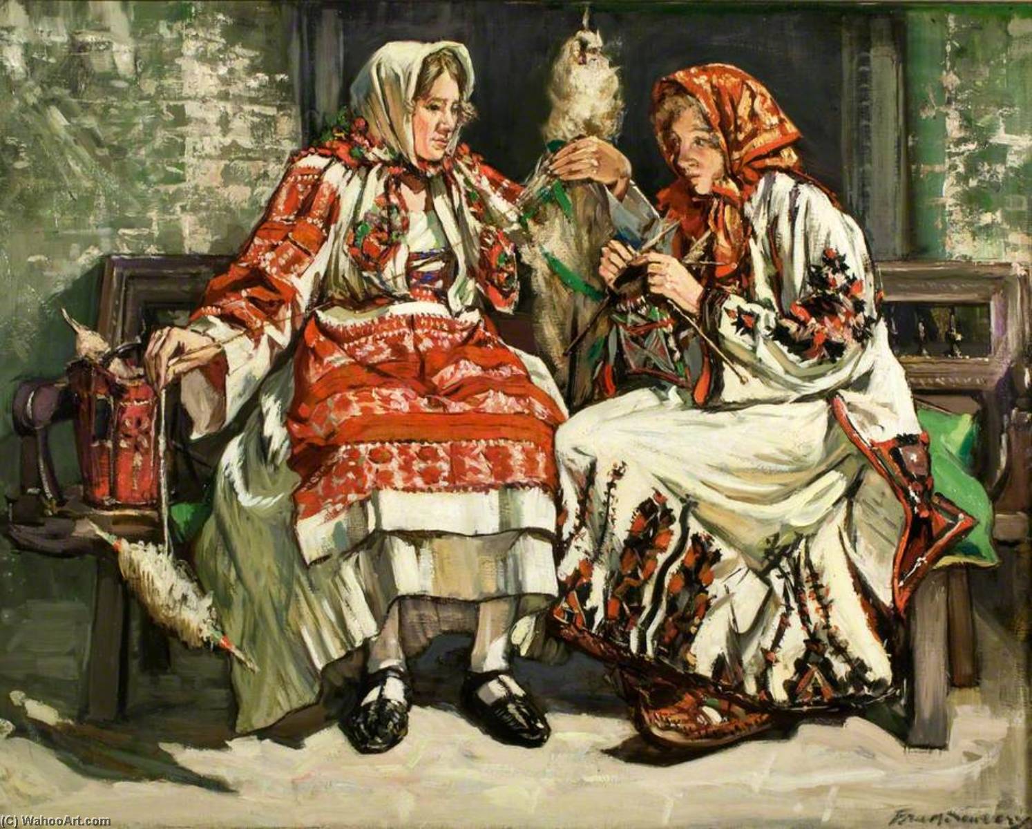 Wikioo.org - The Encyclopedia of Fine Arts - Painting, Artwork by Francis Henry Newbery - Serbian Women