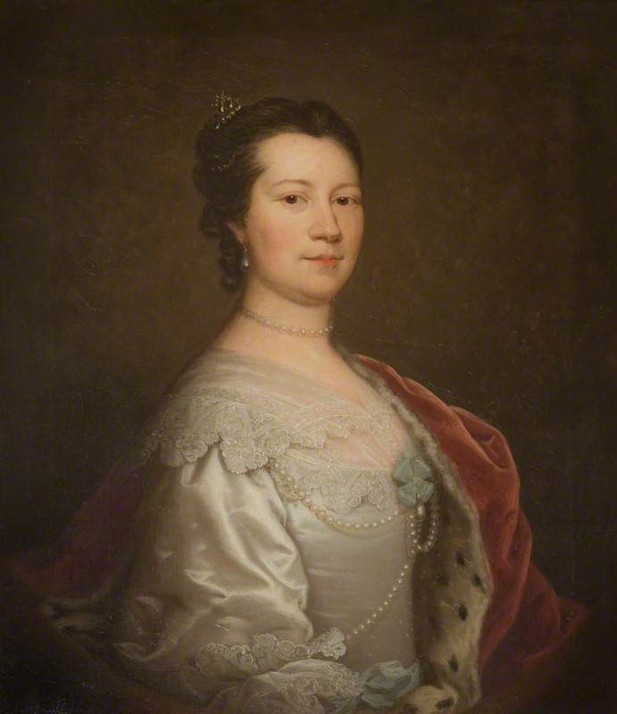 Wikioo.org - The Encyclopedia of Fine Arts - Painting, Artwork by Thomas Bardwell - Portrait of a Lady (possibly of the Nassau de Zuylestein family)