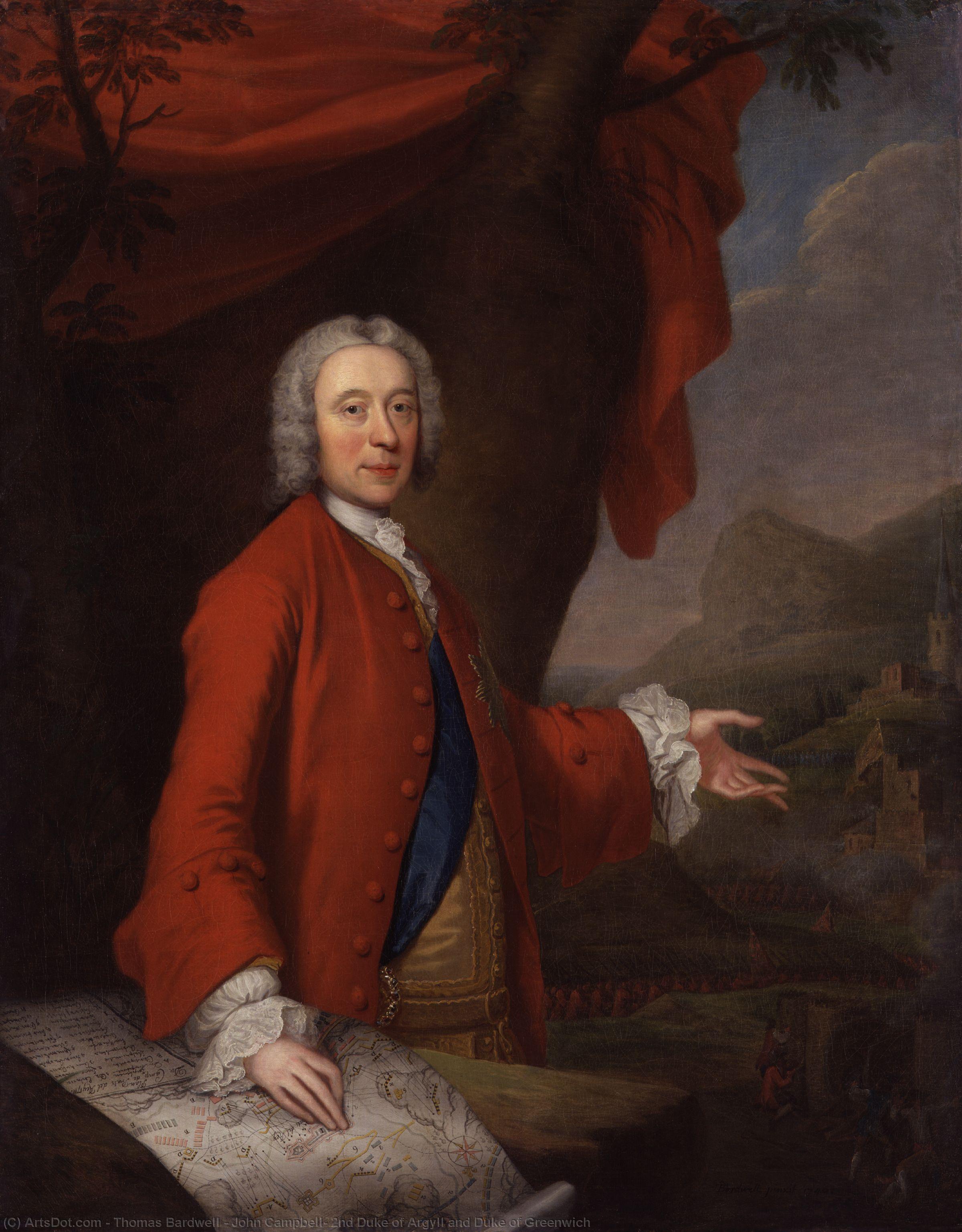 WikiOO.org - Εγκυκλοπαίδεια Καλών Τεχνών - Ζωγραφική, έργα τέχνης Thomas Bardwell - John Campbell, 2nd Duke of Argyll and Duke of Greenwich