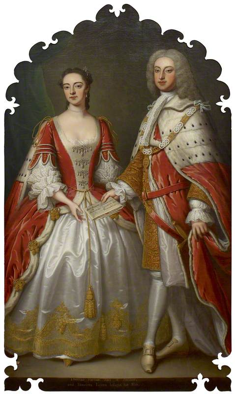 Wikioo.org - The Encyclopedia of Fine Arts - Painting, Artwork by Thomas Bardwell - Thomas Fermor, 1st Earl of Pomfret, and Henrietta Louisa, Countess of Pomfret