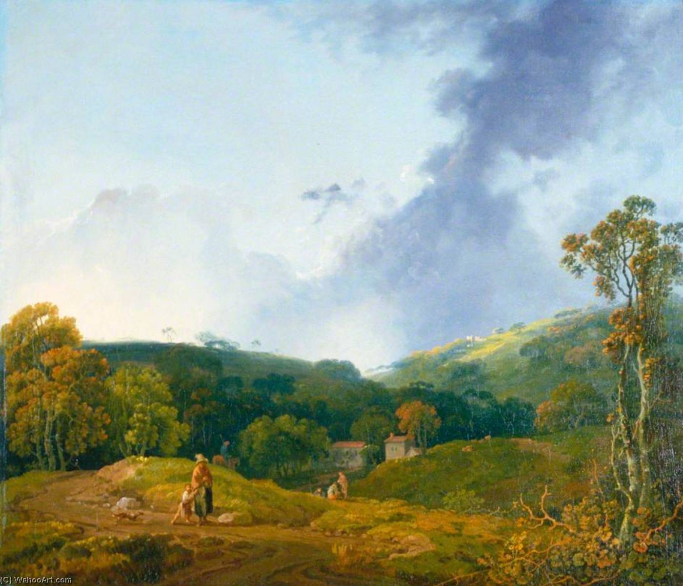 Wikioo.org - The Encyclopedia of Fine Arts - Painting, Artwork by George Barret The Elder - Landscape, Morning