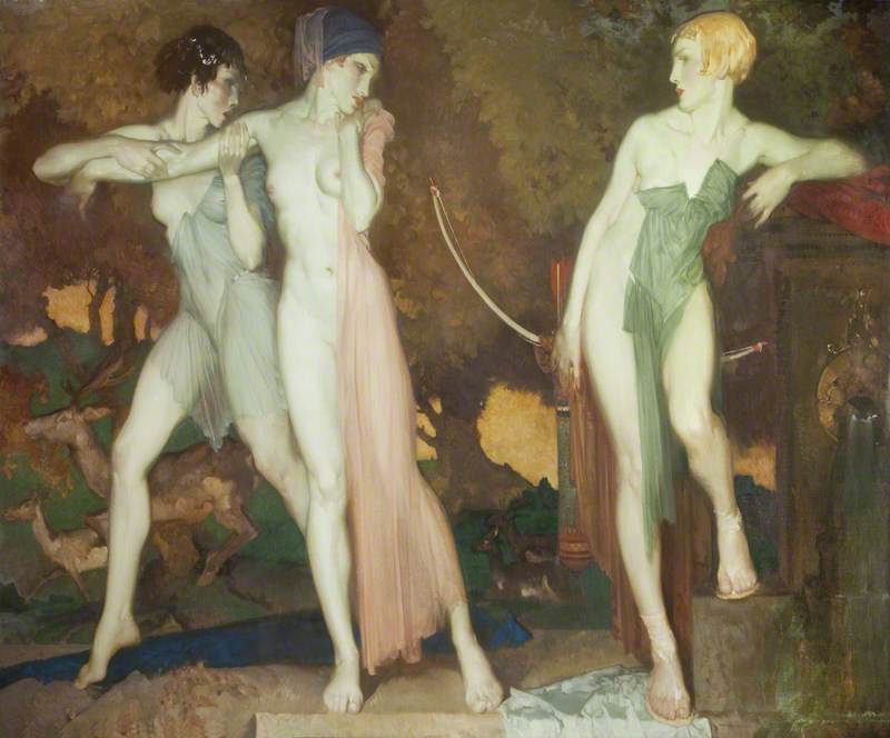 Wikioo.org - The Encyclopedia of Fine Arts - Painting, Artwork by William Russell Flint - Artemis and Chione