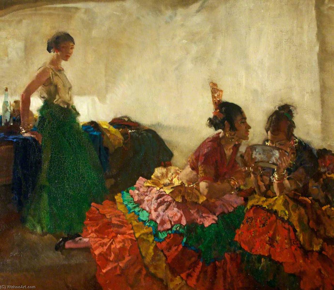 Wikioo.org - The Encyclopedia of Fine Arts - Painting, Artwork by William Russell Flint - Gitana Dancers Resting, Albaicin, Granada
