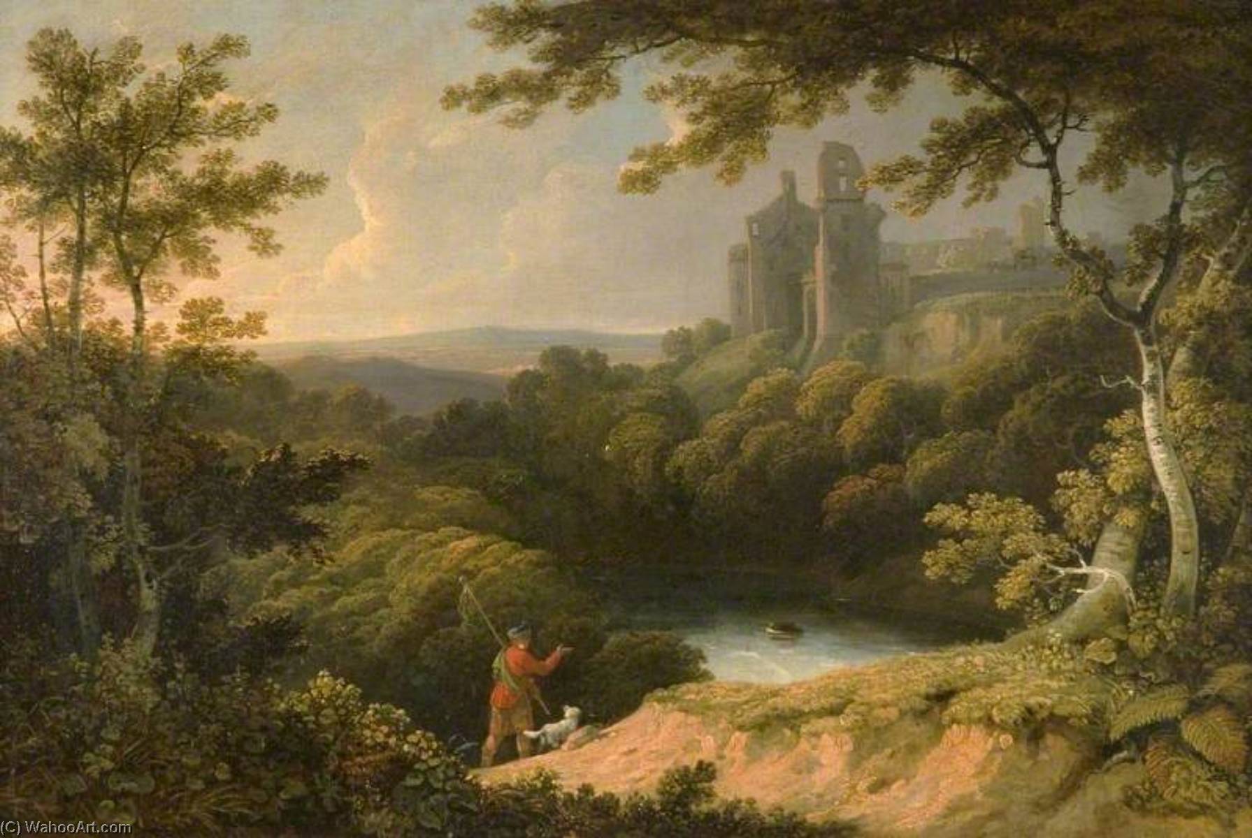 Wikioo.org - The Encyclopedia of Fine Arts - Painting, Artwork by George Arnald - Ruins of Rosslyn Castle, Midlothian