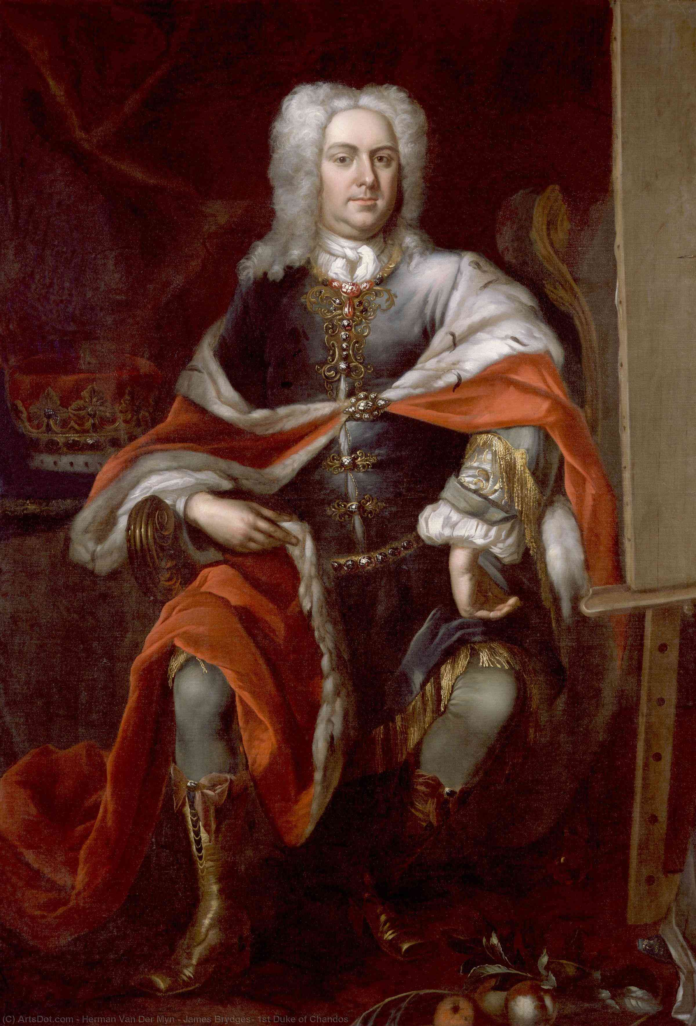 Wikioo.org - The Encyclopedia of Fine Arts - Painting, Artwork by Herman Van Der Myn - James Brydges, 1st Duke of Chandos