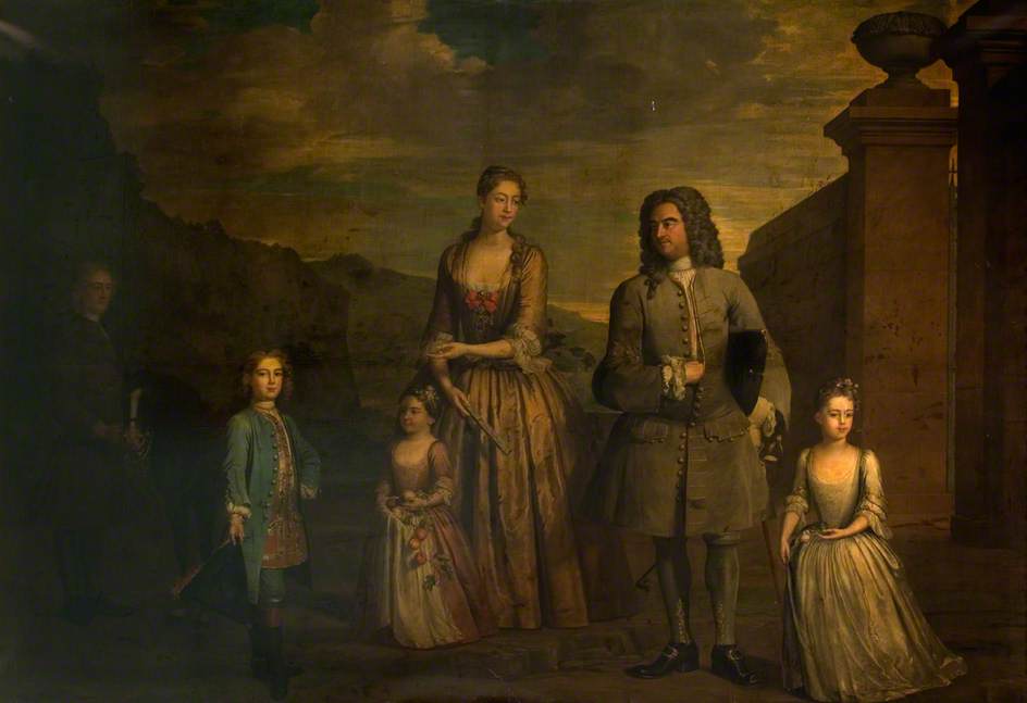 Wikioo.org - The Encyclopedia of Fine Arts - Painting, Artwork by Herman Van Der Myn - John Chetwynd, 2nd Viscount Chetwynd and Family