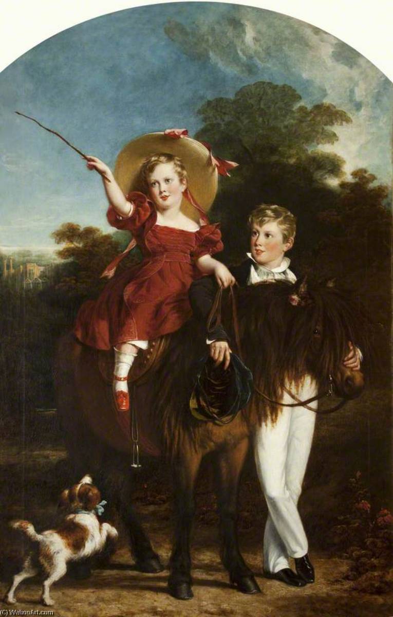 Wikioo.org - The Encyclopedia of Fine Arts - Painting, Artwork by John Partridge - Henry Petre, Eldest Son, and Edward Petre, 3rd Son, of Henry William Petre of Dunkenhalgh