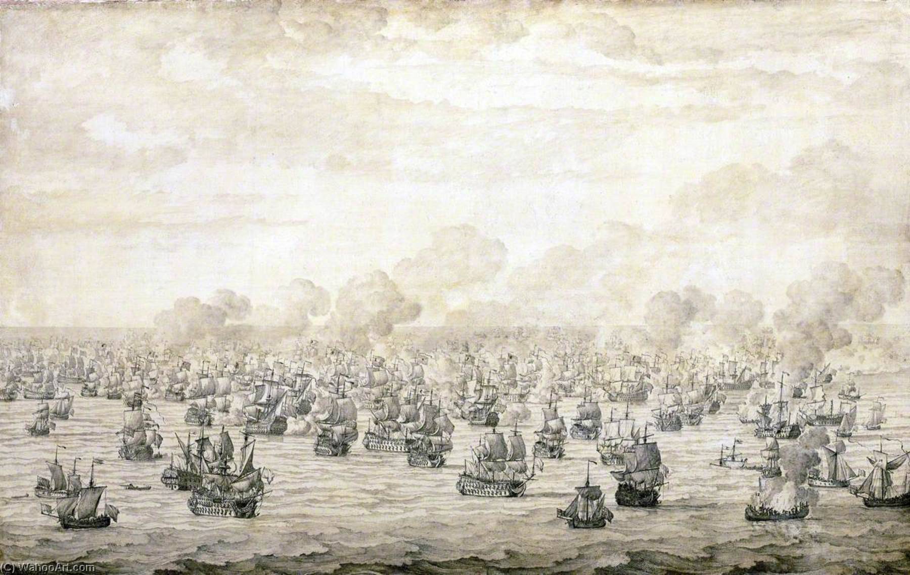 WikiOO.org - Enciclopedia of Fine Arts - Pictura, lucrări de artă Willem Van De Velde The Elder - The First Battle of Schooneveld, 28 May 1673
