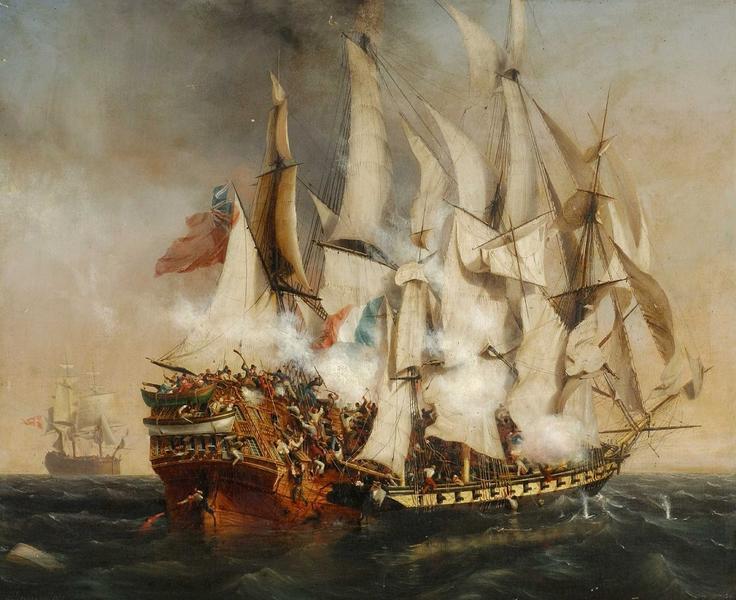 Wikioo.org - The Encyclopedia of Fine Arts - Painting, Artwork by Ambroise Louis Garneray - COMBAT NAVAL