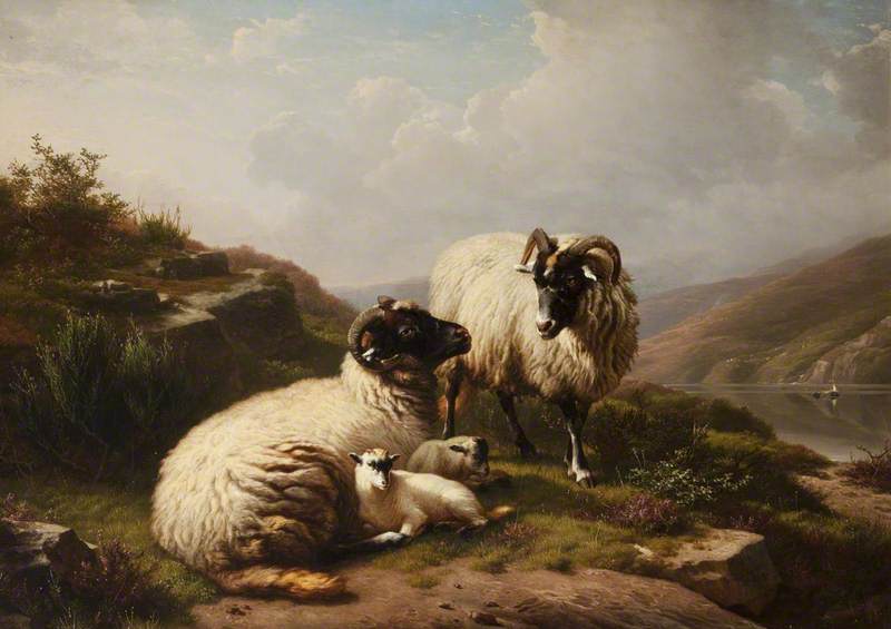 Wikioo.org - The Encyclopedia of Fine Arts - Painting, Artwork by Eugène Joseph Verboeckhoven - Sheep