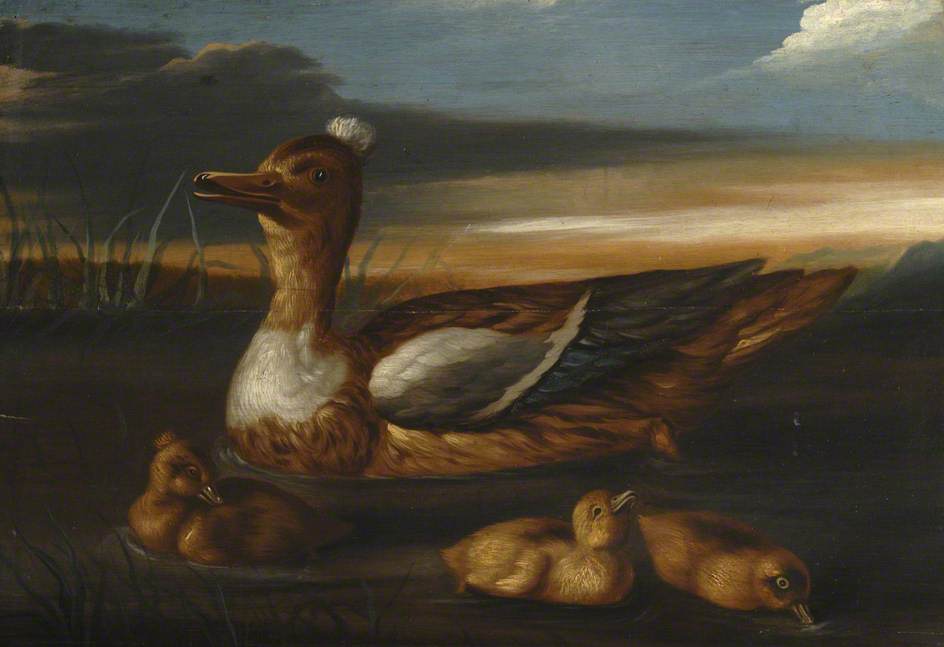 Wikioo.org - The Encyclopedia of Fine Arts - Painting, Artwork by Francis Barlow - Duck and Its Brood