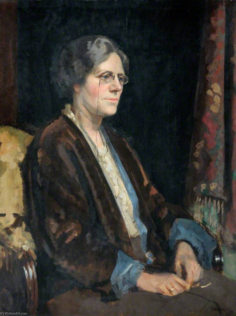 Wikioo.org - The Encyclopedia of Fine Arts - Painting, Artwork by Francis Edwin Hodge - Bertha Linnell, Headmistress of Frognal School