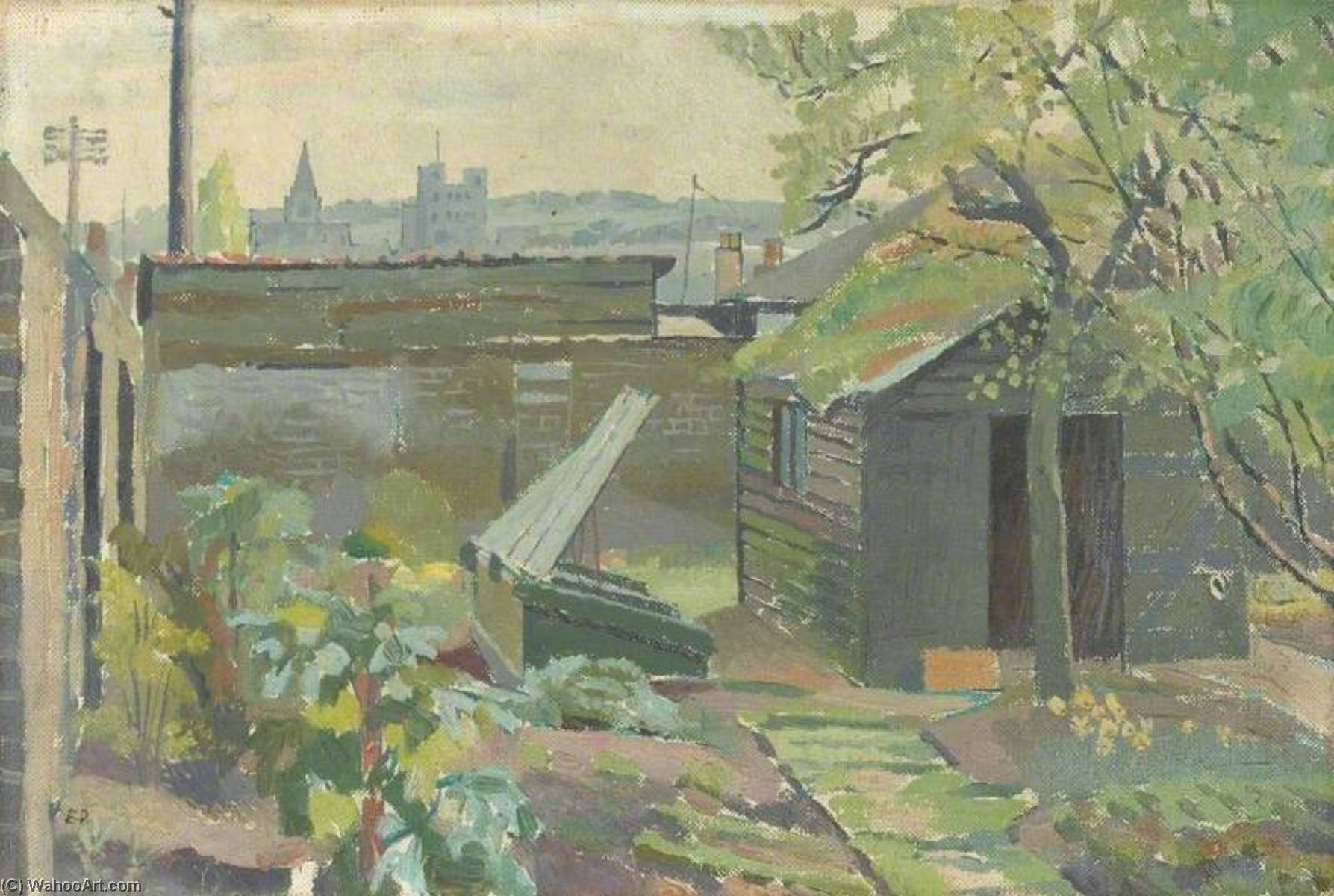 Wikioo.org - The Encyclopedia of Fine Arts - Painting, Artwork by Evelyn Mary Dunbar - Rochester from Strood