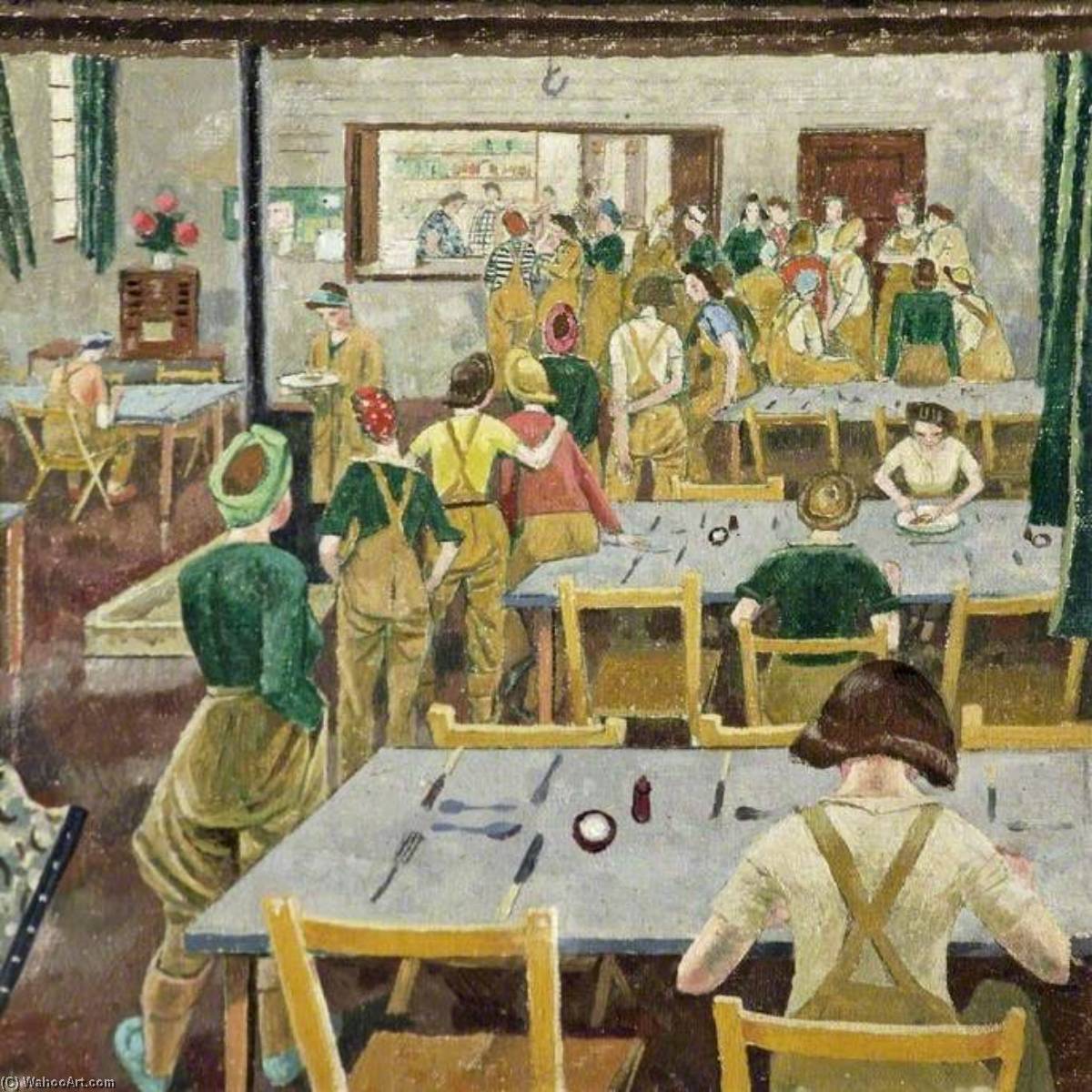 Wikioo.org - The Encyclopedia of Fine Arts - Painting, Artwork by Evelyn Mary Dunbar - Women's Land Army Hostel