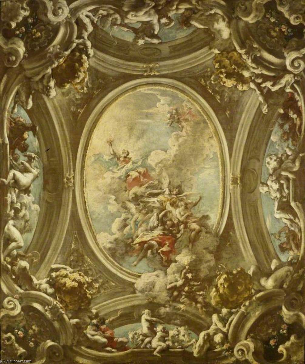 Wikioo.org - The Encyclopedia of Fine Arts - Painting, Artwork by Giovanni Antonio Pellegrini - An Allegory of Dawn