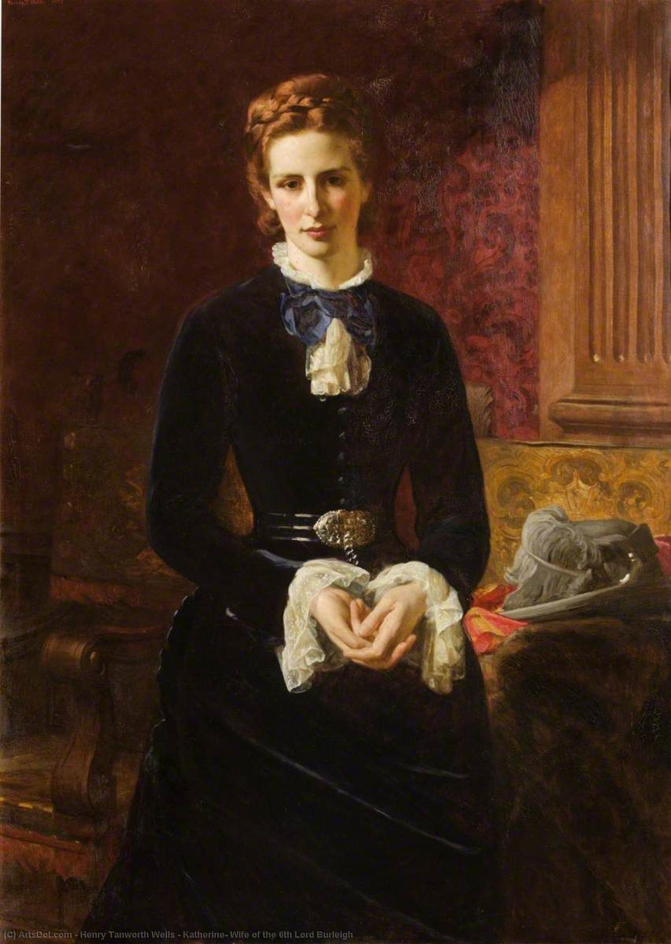 Wikioo.org - The Encyclopedia of Fine Arts - Painting, Artwork by Henry Tanworth Wells - Katherine, Wife of the 6th Lord Burleigh
