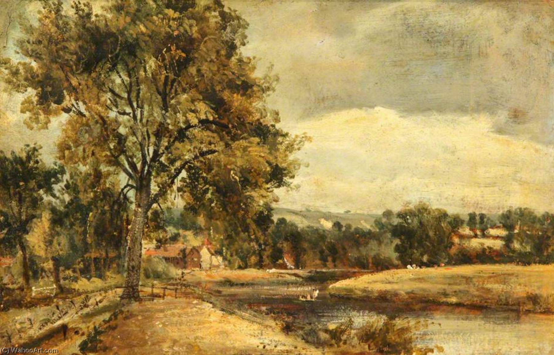 Wikioo.org - The Encyclopedia of Fine Arts - Painting, Artwork by Frederick Waters (William) Watts - A Riverside