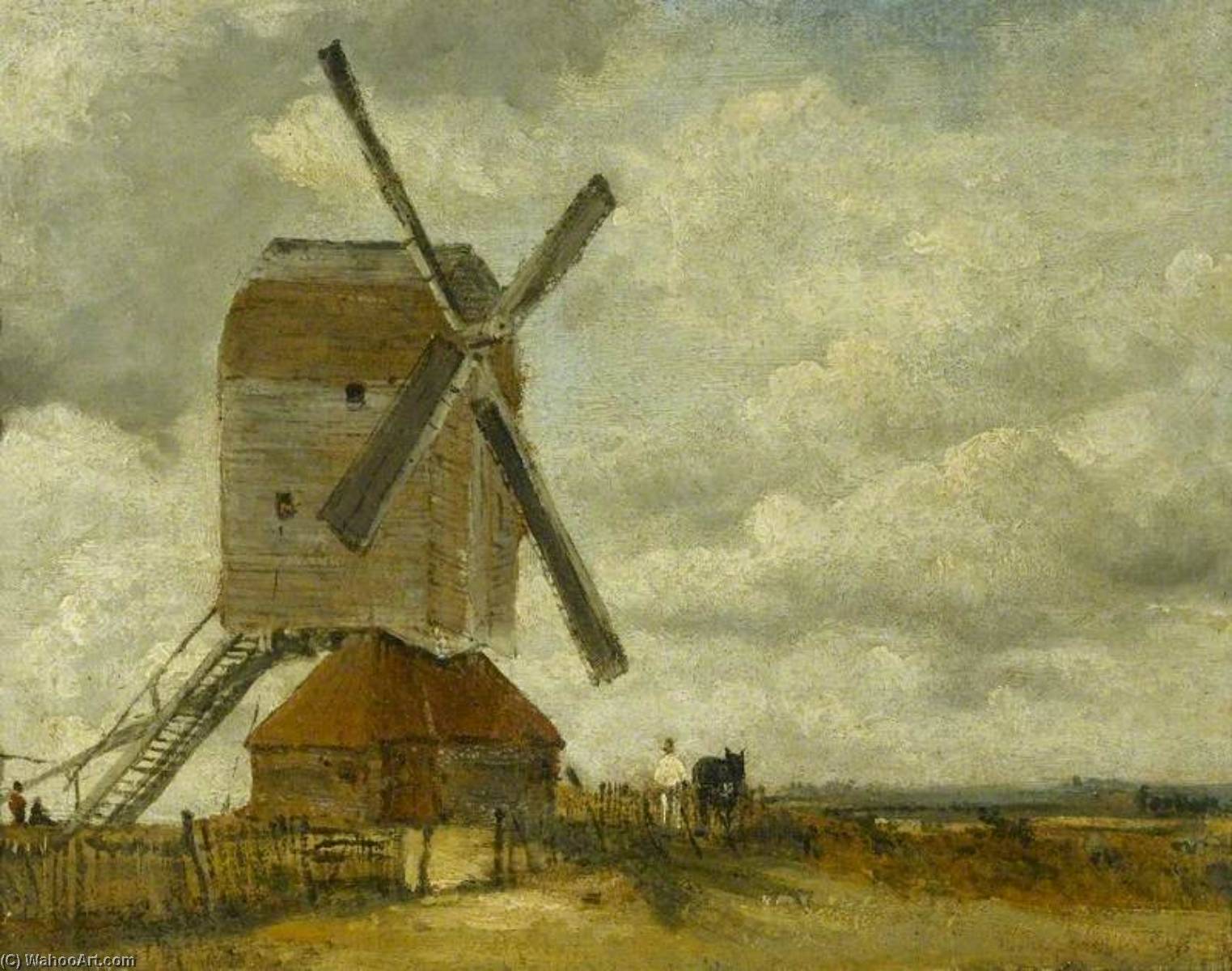 WikiOO.org - Encyclopedia of Fine Arts - Malba, Artwork Frederick Waters (William) Watts - Windmills in a Landscape