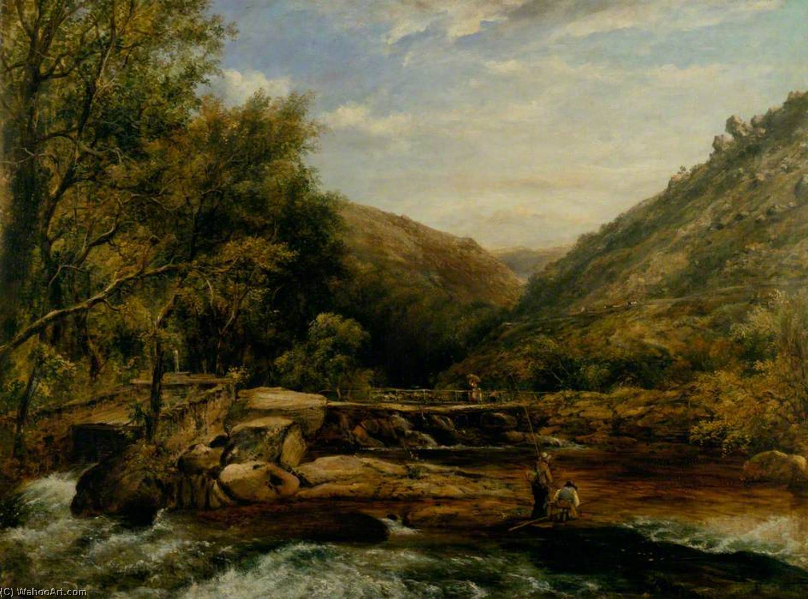 Wikioo.org - The Encyclopedia of Fine Arts - Painting, Artwork by Frederick Waters (William) Watts - Jackson's Bridge, Cumberland