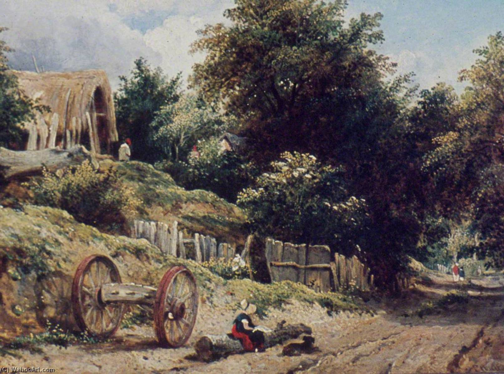 Wikioo.org - The Encyclopedia of Fine Arts - Painting, Artwork by Frederick Waters (William) Watts - Lane near Bishopstoke, Hampshire