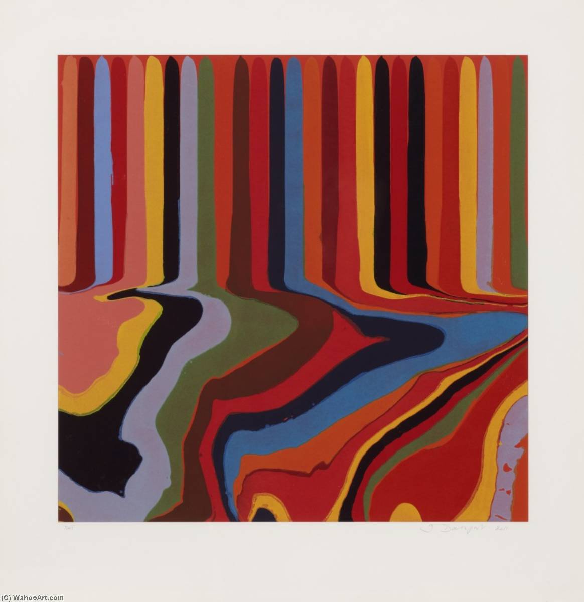 Wikioo.org - The Encyclopedia of Fine Arts - Painting, Artwork by Ian Davenport - Colorplan Series Bright Red Etching