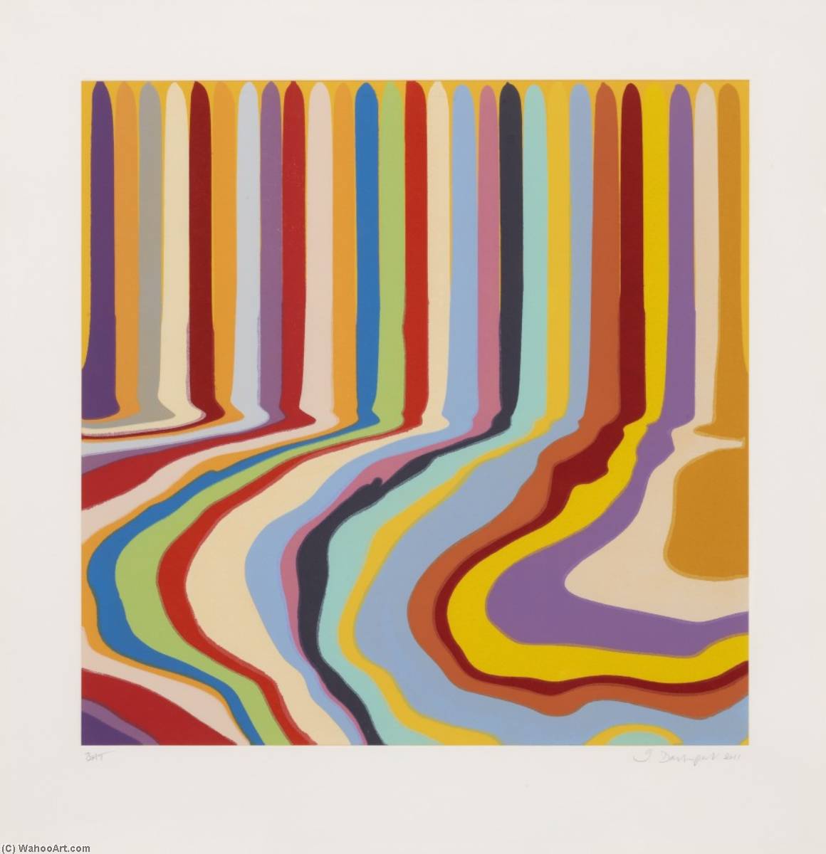 Wikioo.org - The Encyclopedia of Fine Arts - Painting, Artwork by Ian Davenport - Colorplan Series Citric Etching