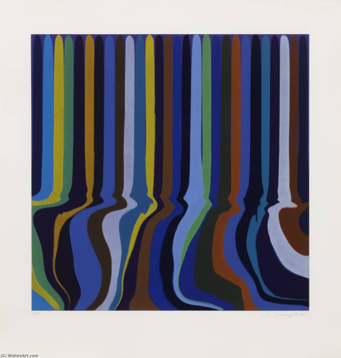 Wikioo.org - The Encyclopedia of Fine Arts - Painting, Artwork by Ian Davenport - Colorplan Series Royal Blue Etching