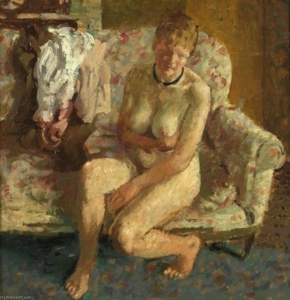 Wikioo.org - The Encyclopedia of Fine Arts - Painting, Artwork by Bernard Dunstan - On the Sofa