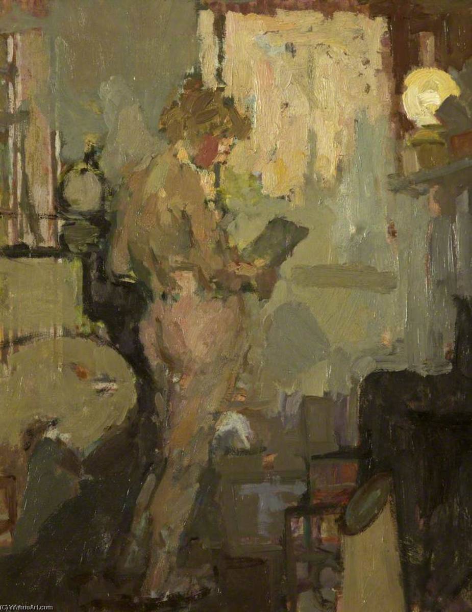 Wikioo.org - The Encyclopedia of Fine Arts - Painting, Artwork by Bernard Dunstan - Model Looking at Picture