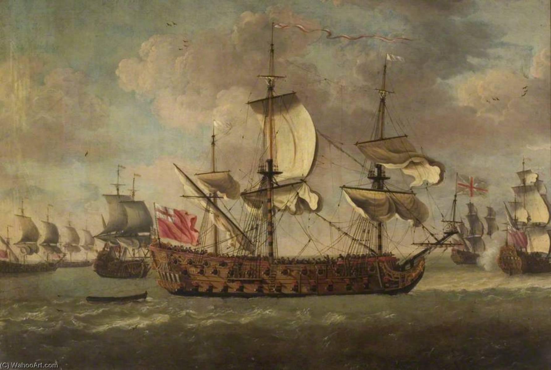 Wikioo.org - The Encyclopedia of Fine Arts - Painting, Artwork by Isaac Sailmaker - HMS 'Swiftsure'