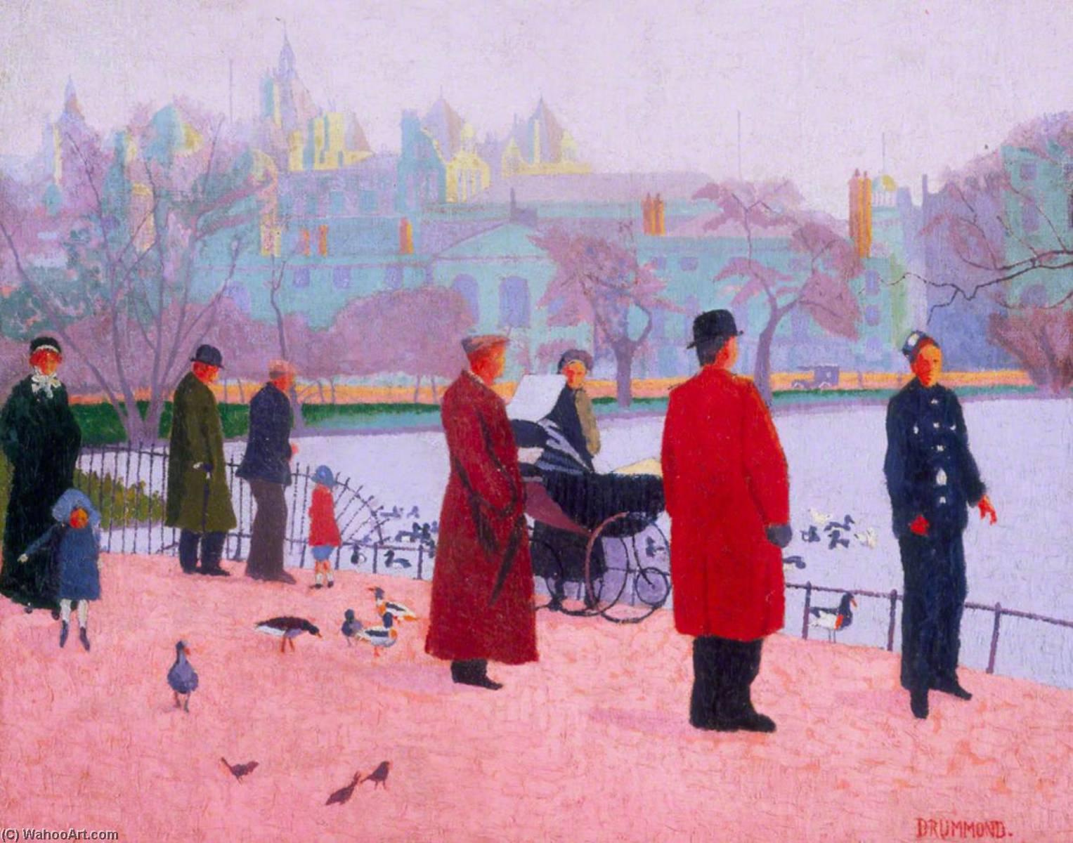 Wikioo.org - The Encyclopedia of Fine Arts - Painting, Artwork by Malcolm Drummond - In the Park (St James' Park)