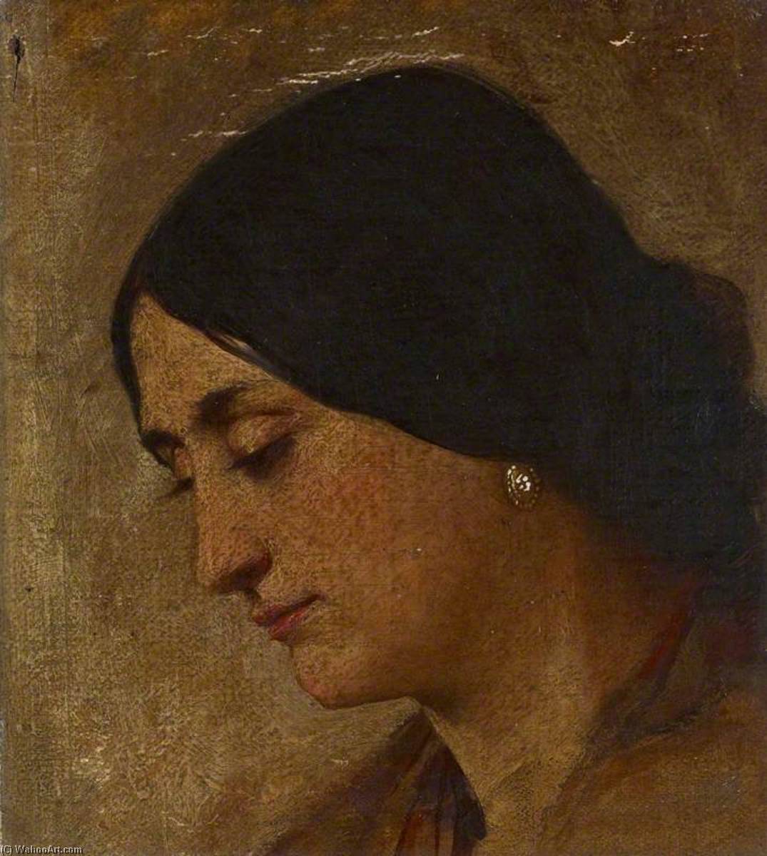 Wikioo.org - The Encyclopedia of Fine Arts - Painting, Artwork by William Fettes Douglas - The Head of a Woman